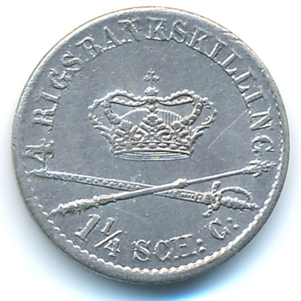 Дания, 1 1/4 скиллинга (1871 г.)