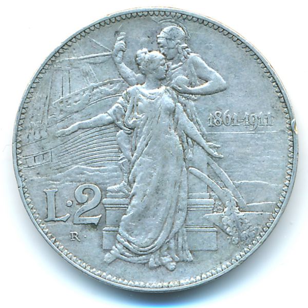 Италия, 2 лиры (1911 г.)