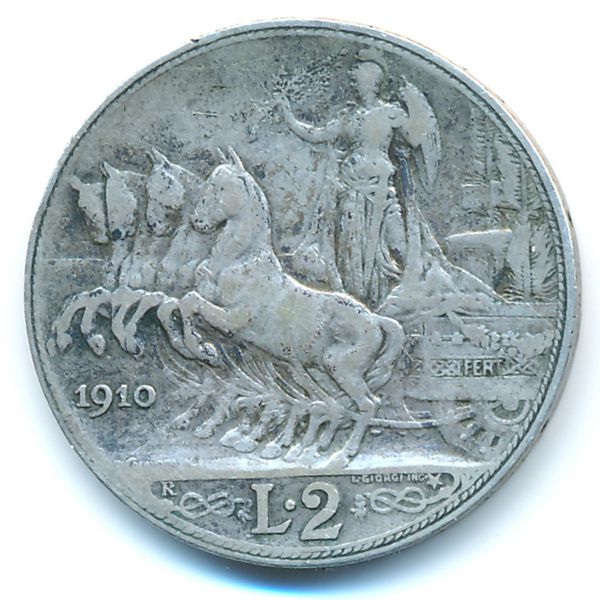 Италия, 2 лиры (1910 г.)