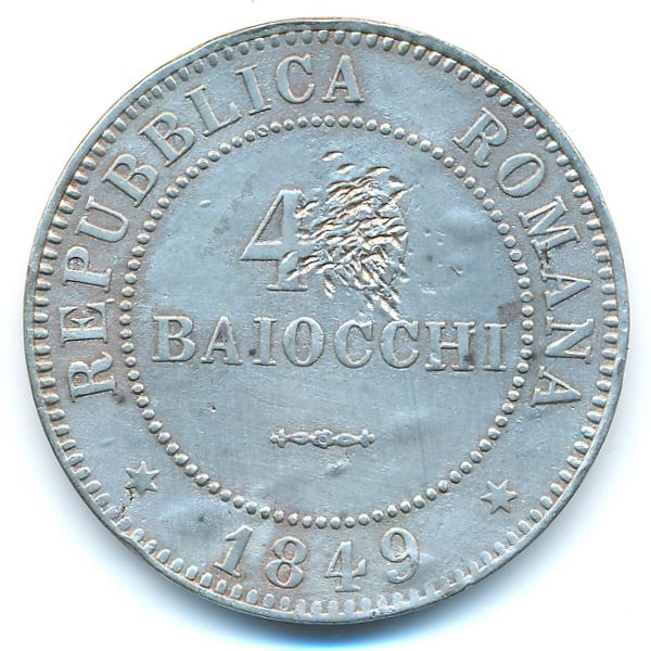 Римская республика, 40 байоччи (1849 г.)