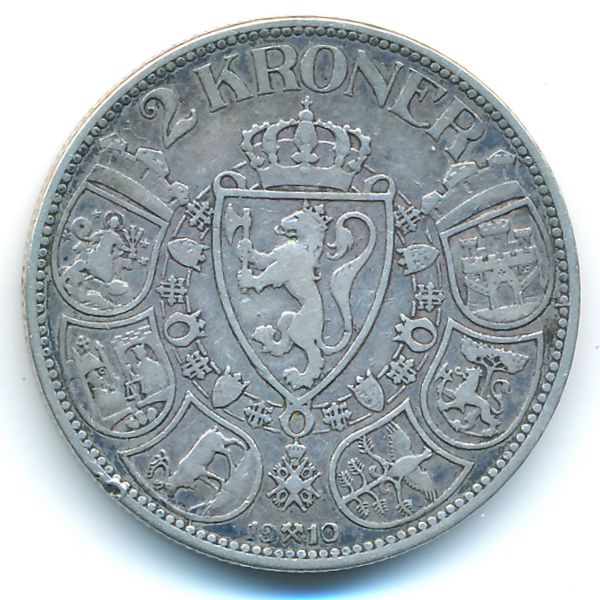 Норвегия, 2 кроны (1910 г.)