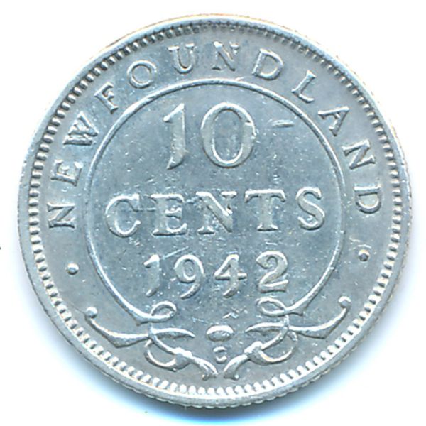 Ньюфаундленд, 10 центов (1942 г.)