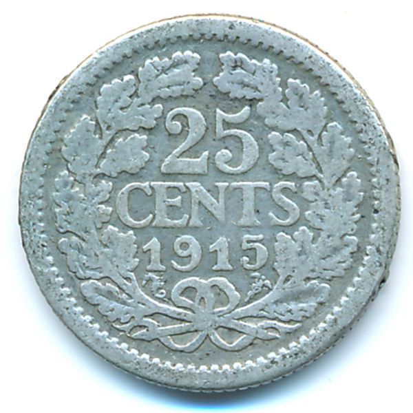 Нидерланды, 25 центов (1915 г.)