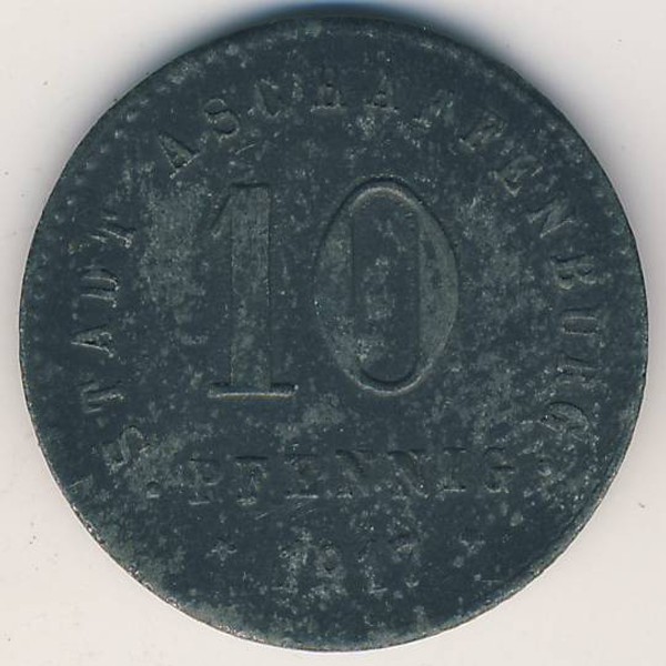 Ашаффенбург., 10 пфеннигов (1917 г.)