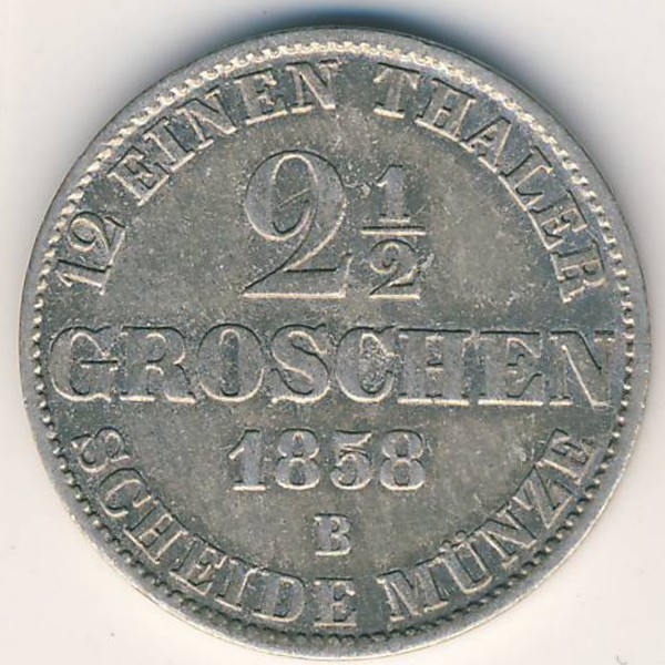 Ольденбург, 2 1/2 гроша (1858 г.)