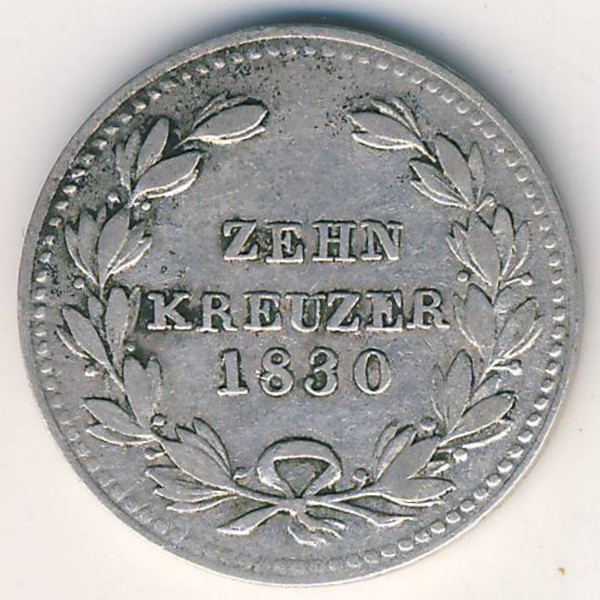 Баден, 10 крейцеров (1830 г.)