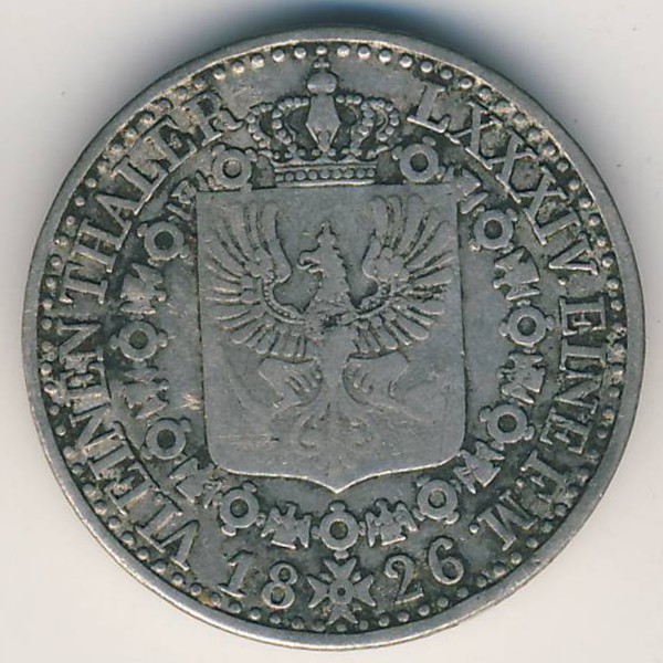 Пруссия, 1/6 талера (1826 г.)