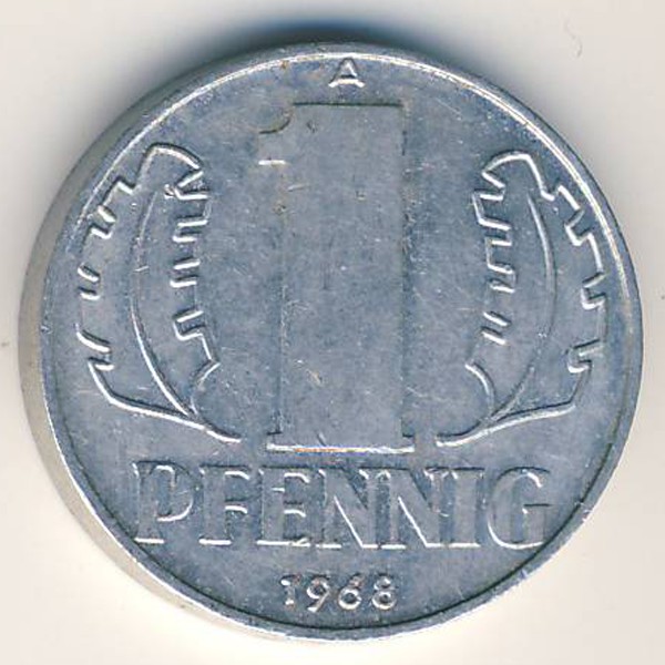 ГДР, 1 пфенниг (1968 г.)