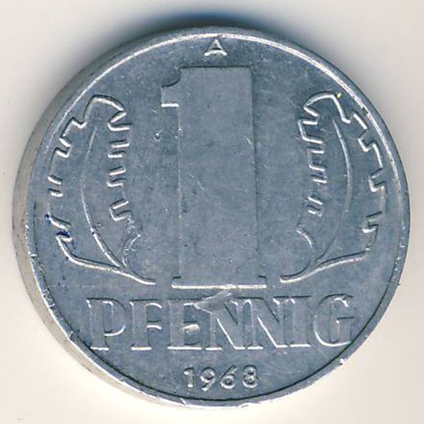 ГДР, 1 пфенниг (1968 г.)