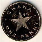Ghana, 1 penny, 1958