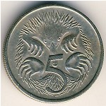 Australia, 5 cents, 1966–1984