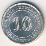 Стрейтс-Сетлментс, 10 центов (1926–1927 г.)