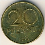 German Democratic Republic, 20 pfennig, 1969–1990