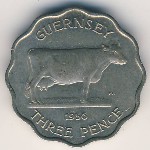 Guernsey, 3 pence, 1956