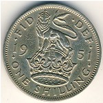 Великобритания, 1 шиллинг (1949–1951 г.)