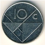 Aruba, 10 cents, 1986–2018