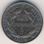 Chile, 2 centavos, 1919