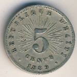 Haiti, 5 centimes, 1889
