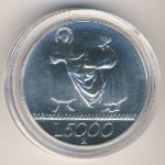 Italy, 5000 lire, 1999