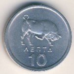 Greece, 10 lepta, 1976–1978
