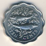 Bahamas, 10 cents, 1971–1973