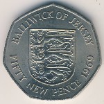 Jersey, 50 new pence, 1969–1980