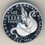 Italy, 10000 lire, 1994