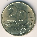 San Marino, 20 lire, 1991