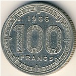 Equatorial African States, 100 francs, 1966–1968