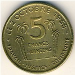 Guinea, 5 francs, 1959