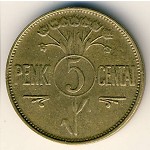 Lithuania, 5 centai, 1925