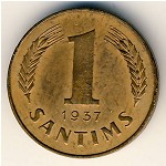 Latvia, 1 santims, 1937–1939