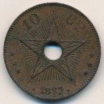Congo free state, 10 centimes, 1887–1894