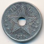 Belgian Congo, 10 centimes, 1909