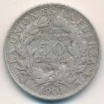 Bolivia, 50 centavos, 1900–1908