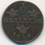 Sweden, 1/12 skilling, 1812