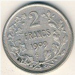Belgium, 2 francs, 1904–1909