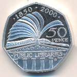 Great Britain, 50 pence, 2000