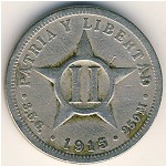 Cuba, 2 centavos, 1915–1916