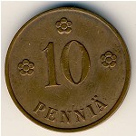 Finland, 10 pennia, 1919–1940