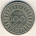 Suriname, 100 cents, 1987–1989