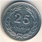 El Salvador, 25 centavos, 1970–1977