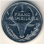 Madagascar, 1 franc, 1965–2002