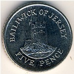 Jersey, 5 pence, 1998–2016