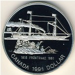 Canada, 1 dollar, 1991