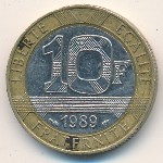 Франция, 10 франков (1988–1992 г.)