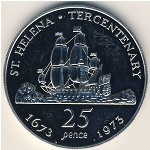Saint Helena, 25 pence, 1973