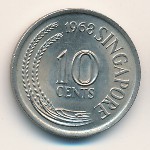 Singapore, 10 cents, 1967–1985