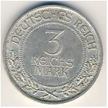 Weimar Republic, 3 reichsmark, 1926