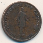 Quebec, 1 sou - 1/2 penny, 1837